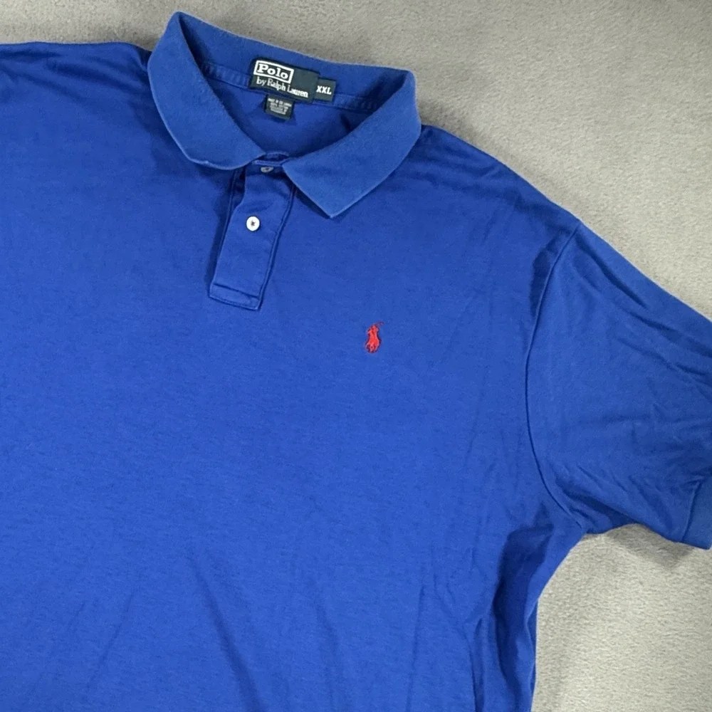 Polo Ralph Lauren Shirt Mens XXL Blue Classic Fit Short Sleeve Golf Polo *
